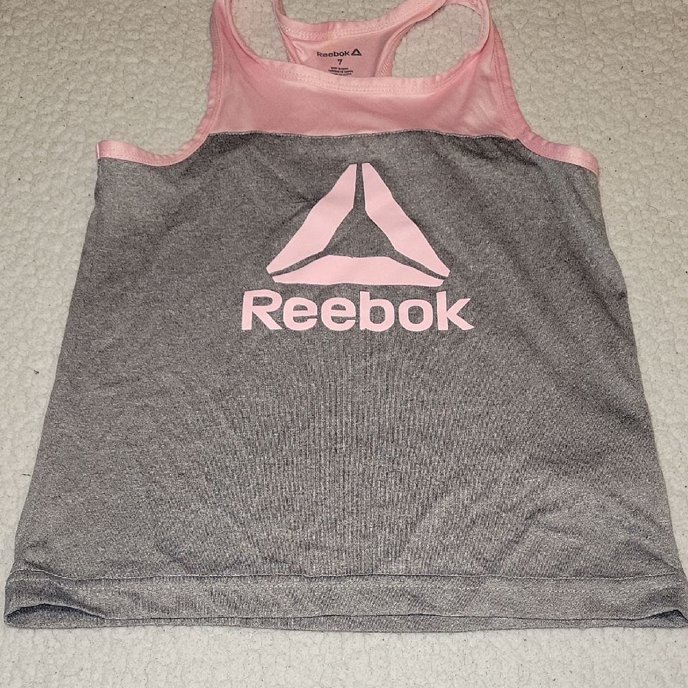 Reebok Pink and Gray Athletic Tank